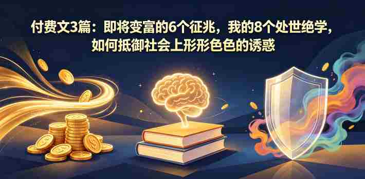 付费文3篇:即将变富的6个征兆,我的8个处世绝学,如何抵御社会上形形色色的诱惑-中薪网