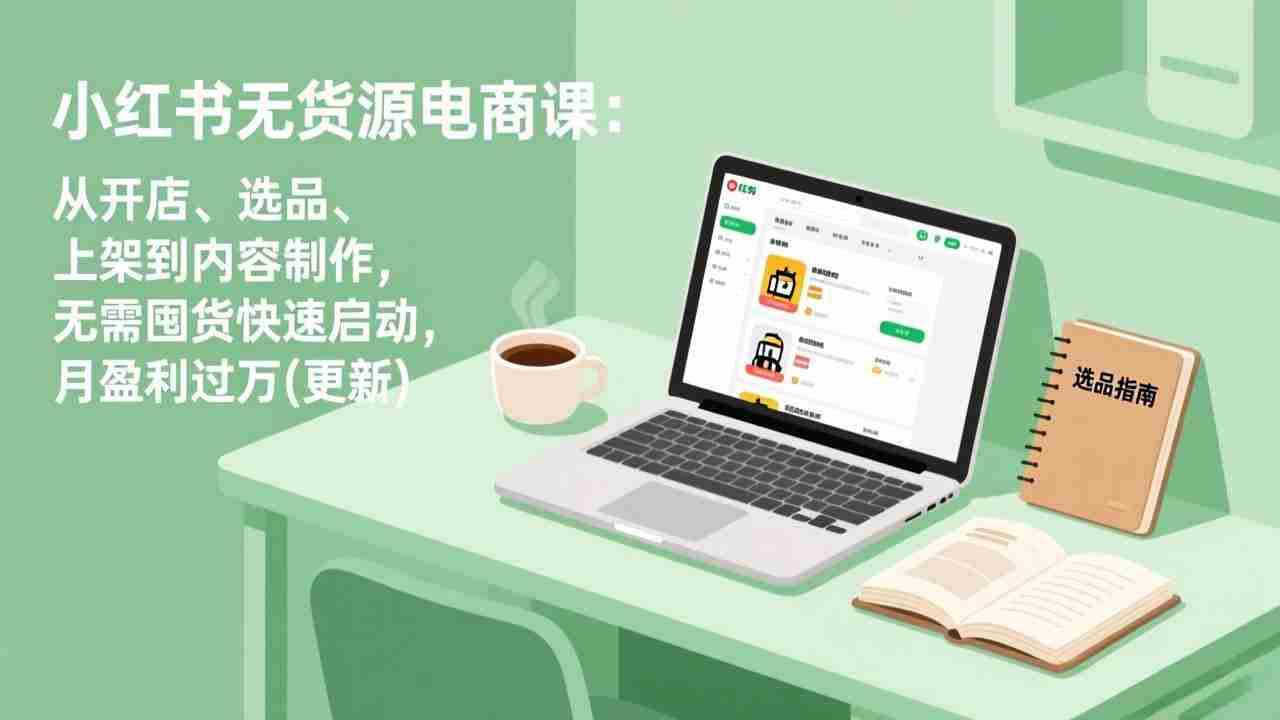 （18127期）小红书无货源电商课(4月20更新)：从开店、选品、上架到内容制作，无需囤货快速启动，月盈利过万-中薪网
