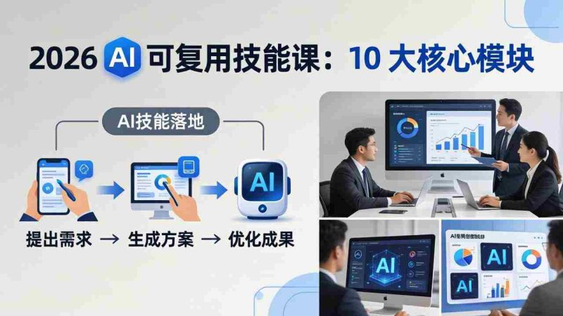 （17894期）2026AI可复用技能-4月新课：10大核心模块，手把手教你把AI用进工作、产出成果-中薪网