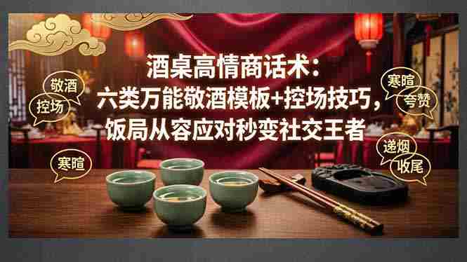 （18020期）付费文章：酒桌高情商话术：六类万能敬酒模板+控场技巧，饭局从容应对秒变社交王者-中薪网