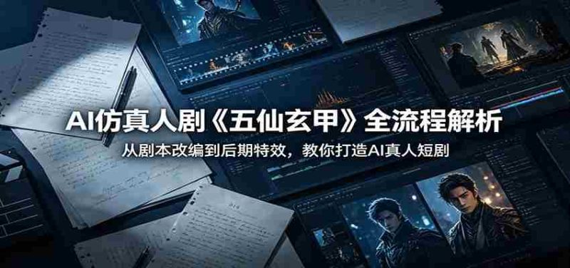 AI仿真人剧《五仙玄甲》全流程解析:从剧本改编到后期特效,教你打造AI真人短剧-中薪网