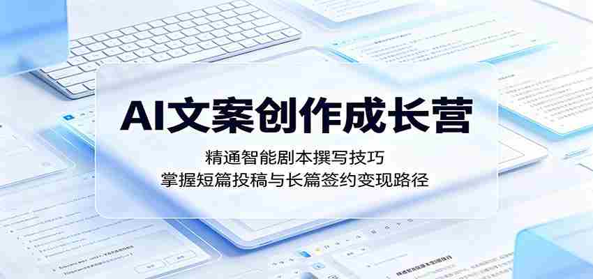 AI文案创作成长营：精通智能剧本撰写技巧，掌握短篇投稿与长篇签约变现路径-中薪网