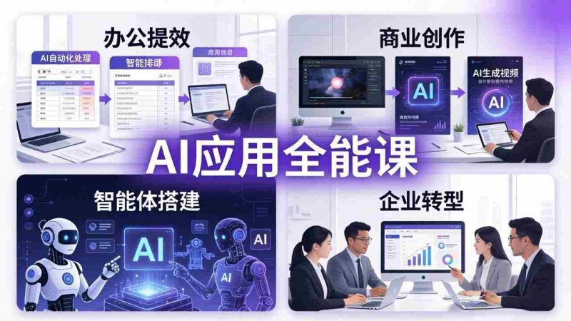 (17890期)AIGC 应用全能课:办公提效、商业创作、智能体搭建、企业转型,一站式学会AI应用-中薪网