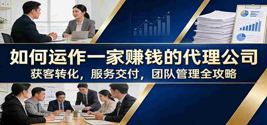 如何运作一家赚钱的代理公司：获客转化，服务交付，团队管理全攻略-中薪网