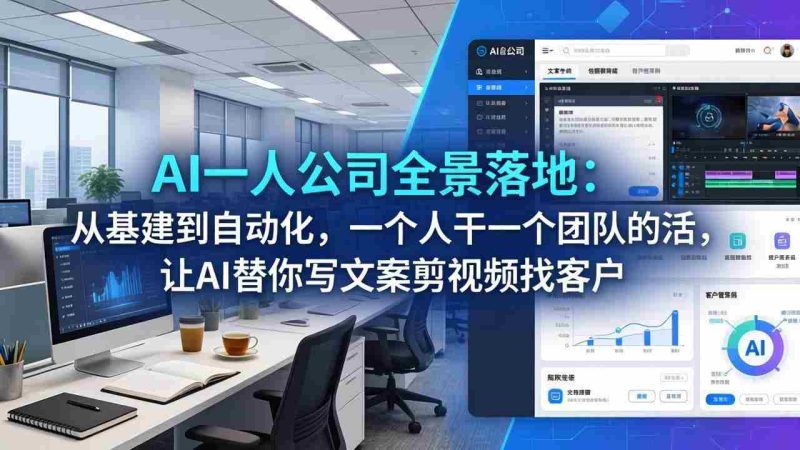 (17939期)AI一人公司全景落地:从基建到自动化,一个人干一个团队的活,让AI替你写文案剪视频找客户-中薪网
