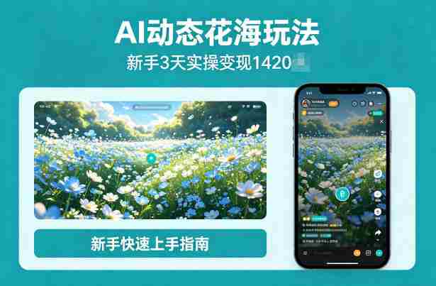 AI动态花海玩法,项目经过实操3天变现1420,新手也能快速上手