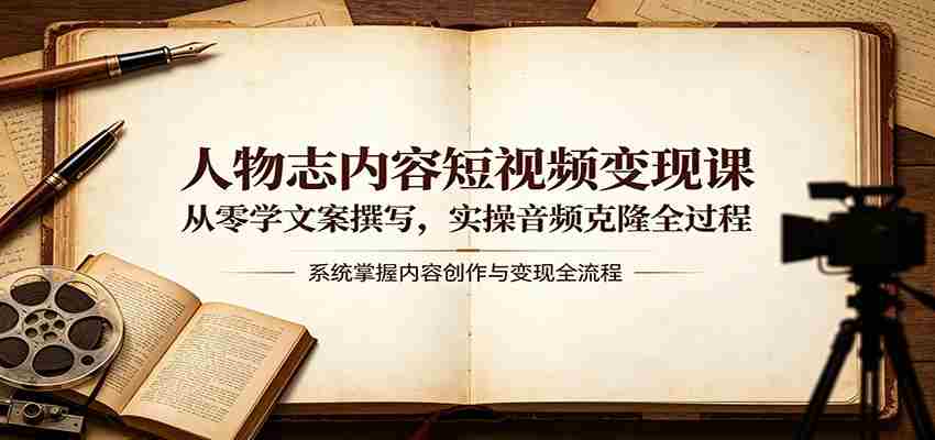 人物志内容短视频变现课：从零学文案撰写，实操音频克隆全过程-中薪网