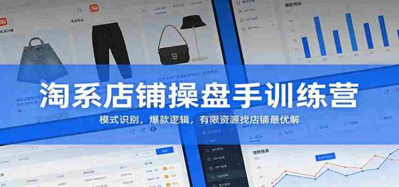 淘系店铺操盘手训练营:模式识别,爆款逻辑,有限资源找店铺最优解-中薪网