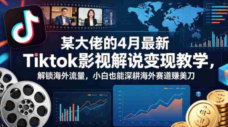 某大佬的4月最新Tiktok影视解说变现教学,解锁海外流量,小白也能深耕海外赛道賺美刀-中薪网