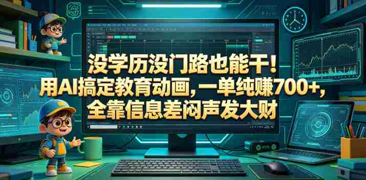 没学历没门路也能干!用AI搞定教育动画,一单纯賺700+,全靠信息差闷声发大财【揭秘】-中薪网