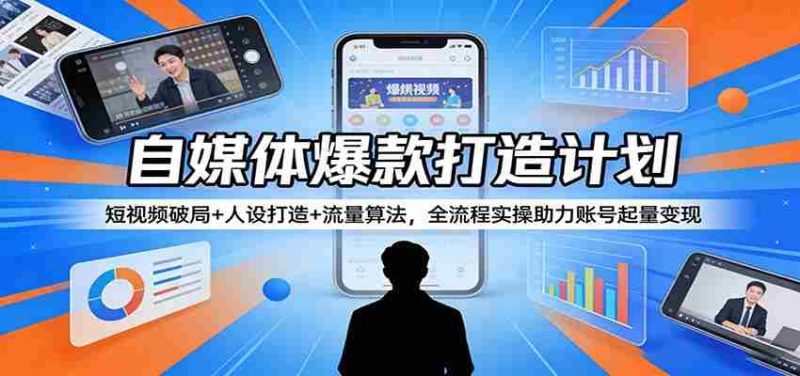 自媒体爆款打造计划:短视频破局+人设打造+流量算法,全流程实操助力账号起量变现-中薪网