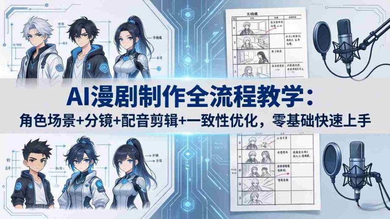 (18090期)AI漫剧制作全流程教学:角色场景+分镜+配音剪辑+一致性优化,零基础快速上手-中薪网