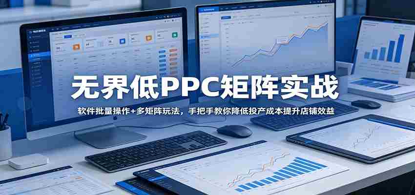 无界低PPC矩阵实战：软件批量操作+多矩阵玩法，手把手教你降低投产成本提升店铺效益-中薪网