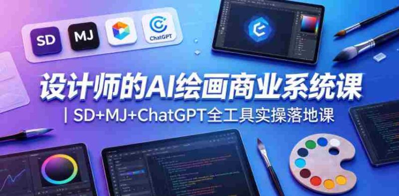 设计师的AI绘画商业系统课|SD+MJ+ChatGPT全工具实操落地课-中薪网