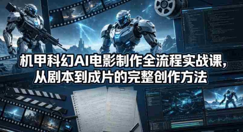 机甲科幻AI电影制作全流程实战课,从剧本到成片的完整创作方法-中薪网