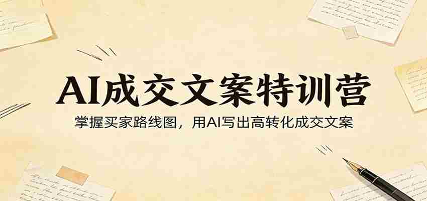 AI成交文案特训营：掌握买家路线图，用AI写出高转化成交文案-中薪网