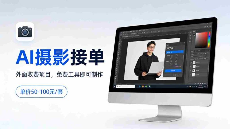 外面收费项目,AI摄影接单,免费工具就可以做,单价50-100一套-中薪网