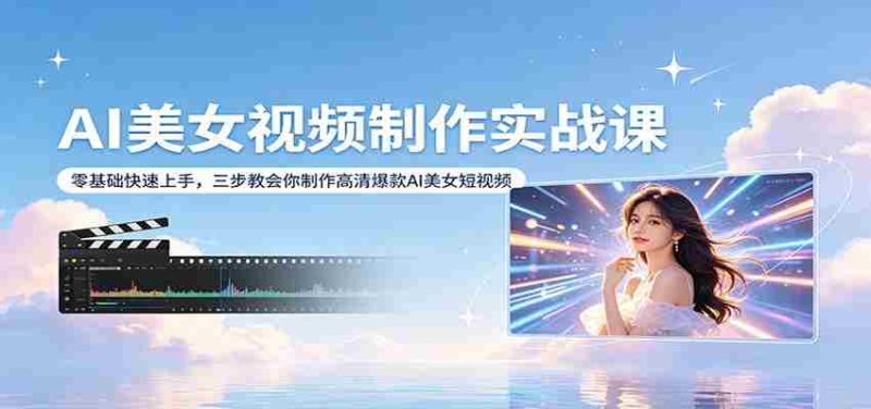 AI美女视频制作实战课：零基础快速上手，三步教会你制作高清爆款AI美女短视频-中薪网