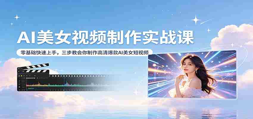 AI美女视频制作实战课:零基础快速上手,三步教会你制作高清爆款AI美女短视频-中薪网