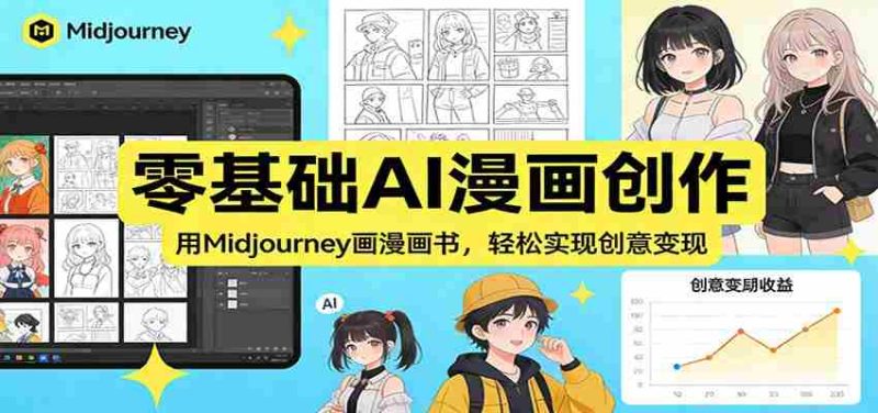 零基础AI漫画创作:用Midjourney画漫画书,轻松实现创意变现-中薪网