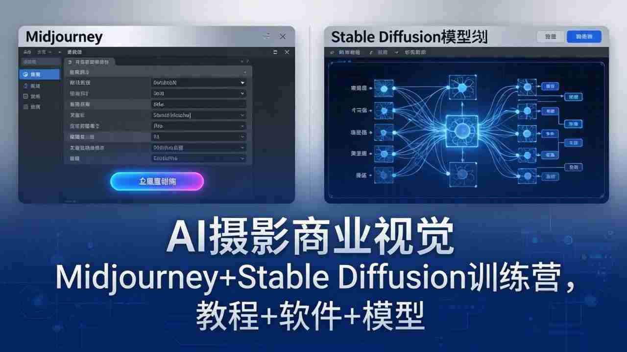 （18271期）AI摄影商业视觉Midjourney+Stable Diffusion训练营，教程+软件+模型-中薪网