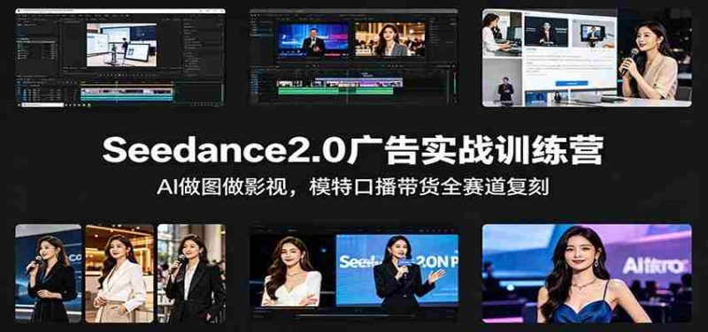Seedance2.0广告实战训练营:AI做图做影视,模特口播带货全赛道复刻-中薪网