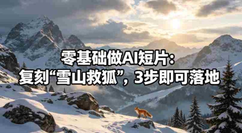 零基础做AI短片:复刻《雪山救狐》,3步即可落地-中薪网