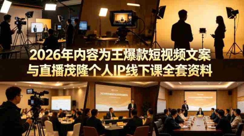 2026年内容为王爆款短视频文案与直播茂隆个人IP线下课全套资料(价值4980)-中薪网