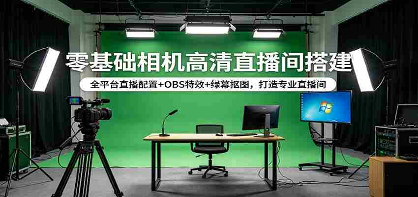 零基础相机高清直播间搭建：全平台直播配置+OBS特效+绿幕抠图，打造专业直播间-中薪网
