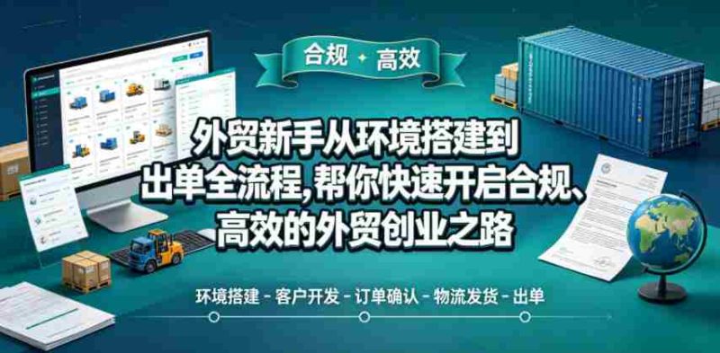 外贸新手从环境搭建到出单全流程,帮你快速开启合规、高效的外贸创业之路-中薪网