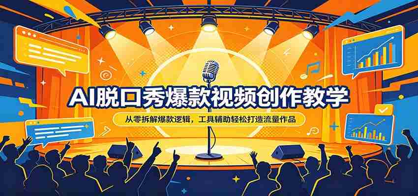 AI脱口秀爆款视频创作教学：从零拆解爆款逻辑，工具辅助轻松打造流量作品-中薪网