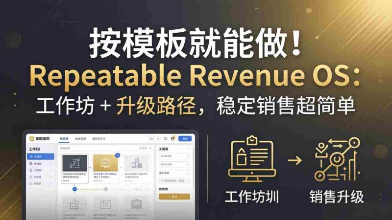 (18085期)按模板就能做!Repeatable Revenue OS:工作坊 + 升级路径,稳定销售超简单-中薪网