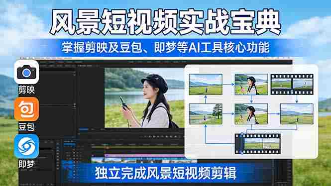 （17704期）风景短视频实战宝典：掌握剪映及豆包、即梦等AI工具的核心功能，独立完成风景短视频剪辑-中薪网