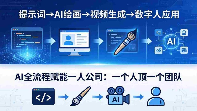 (18265期)AI全流程赋能一人公司:提示词、绘画、视频、数字人、编程,一个人顶一个团队-中薪网