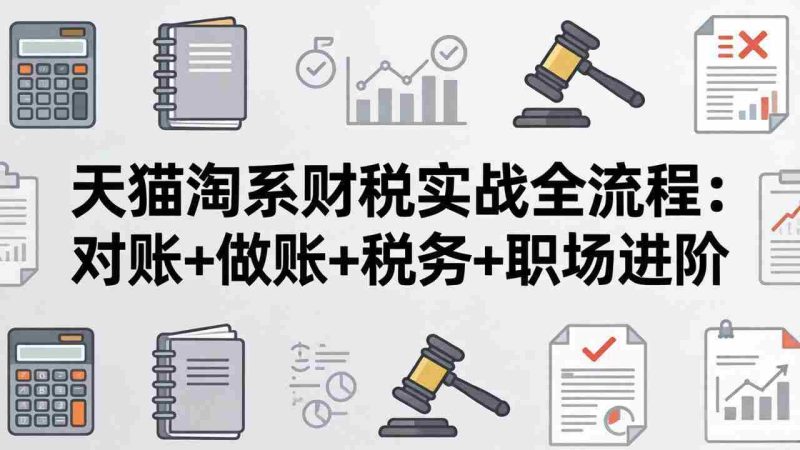 (17676期)天猫淘系财税实战全流程:对账+做账+税务+职场进阶,手把手吃透平台财税每一环-中薪网