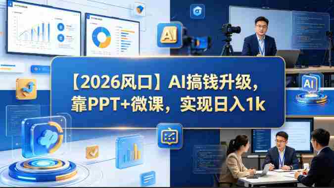 【2026风口】AI搞钱升级,靠PPT+微课,实现日入1k-中薪网