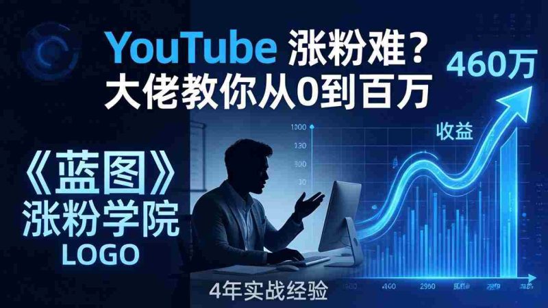 (17836期)YouTube 涨粉难?《蓝图涨粉学院》:4 年赚 460 万的大佬教策略,从0到百万有路径!-中薪网