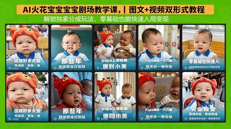 （18198期）AI火花宝宝宝宝剧场教学课，图文+视频双形式教程，解锁独家分成玩法，零基础也能快速入局变现-中薪网