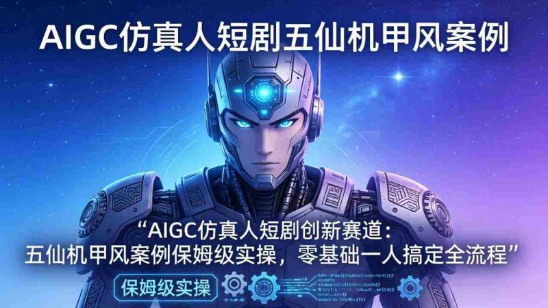 (17961期)AIGC仿真人短剧创新赛道:五仙机甲风案例保姆级实操,零基础一人搞定全流程-中薪网