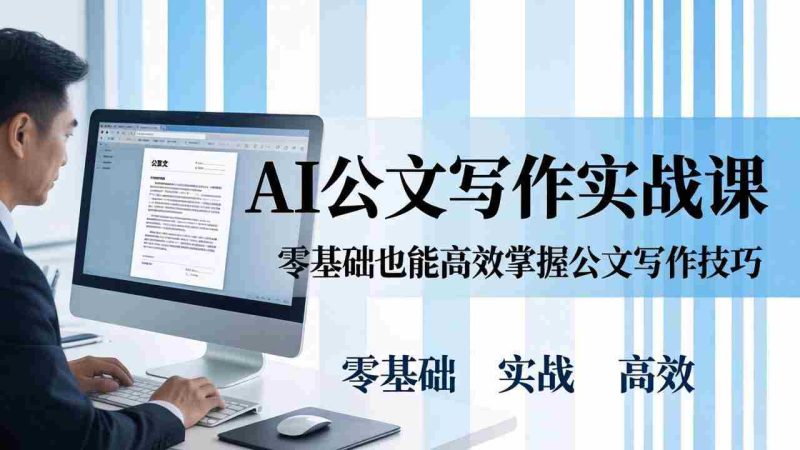 (17783期)AI 公文写作实战课:零基础掌握格式规范与 5 大文种,用 AI 高效写出合格材料-中薪网