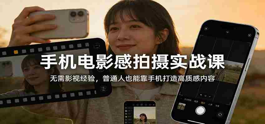 手机电影感拍摄实战课：无需影视经验，普通人也能靠手机打造高质感内容-中薪网