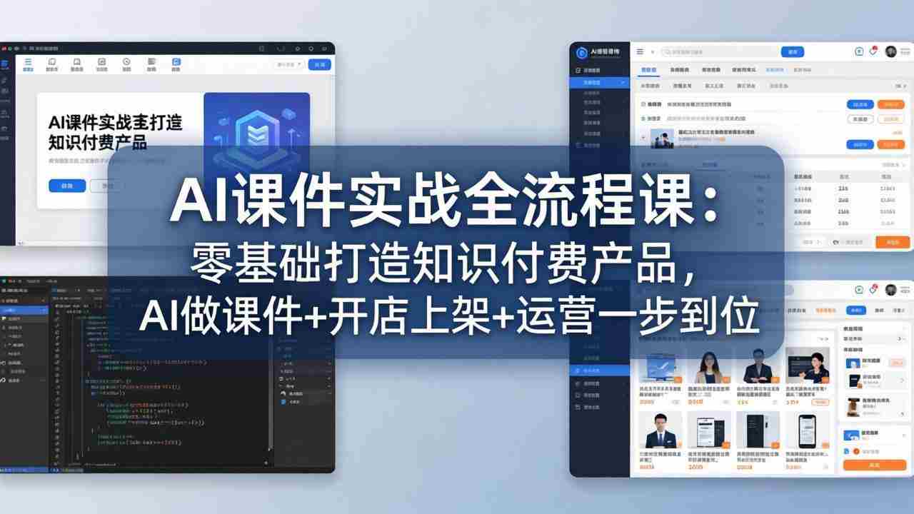 （17971期）AI课件实战全流程课：零基础打造知识付费产品，AI做课件+开店上架+运营一步到位-中薪网
