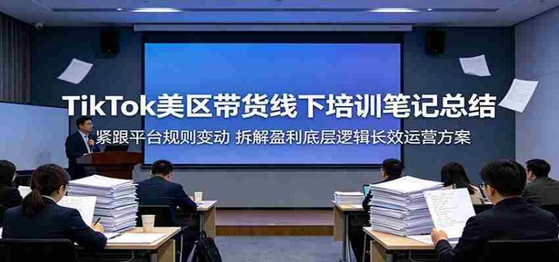 TikTok美区带货线下培训笔记总结:紧跟平台规则变动,拆解盈利底层逻辑长效运营方案-中薪网