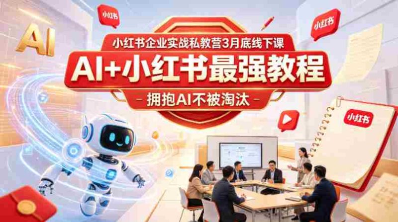 小红书企业实战私教营3月底线下课,AI+小红书最强教程,拥抱AI不被淘汰-中薪网