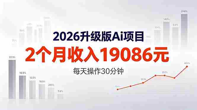 （18443期）2026升级版Ai任务，2个月收入19086元，熟练后每天操作30分钟！-中薪网