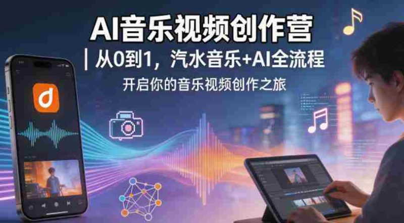 AI音乐视频创作营|从0到1,汽水音乐+AI全流程,开启你的音乐视频创作之旅-中薪网