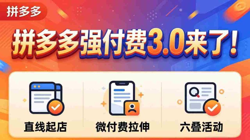 (18284期)拼多多强付费3.0来了(更新4月)直线起店+微付费拉伸+六叠活动,稳定起店破解流量瓶颈-中薪网