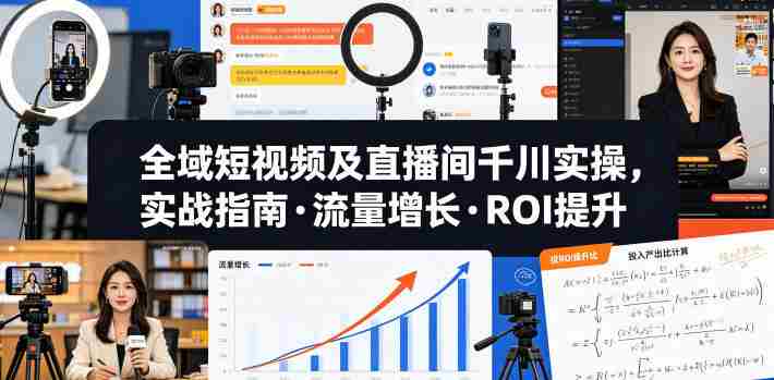 全域短视频及直播间千川实操,实战指南·流量增长·ROI提升