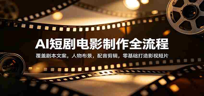 AI短剧电影制作全流程：覆盖剧本文案，人物布景，配音剪辑，零基础打造影视短片-中薪网