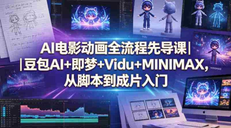 AI电影动画全流程先导课|豆包AI+即梦+Vidu+MINIMAX,从脚本到成片入门-中薪网